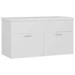 Sale 2026meuble bas grande capacit� / meuble sous vasque blanc - armoire d�vier avec lavabo int�gr� blanc ...