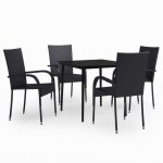 Sale 2026meuble dext�rieur - table et 4 chaises noir - ensemble � manger de jardin 5 pcs noir 32 kg 799420 ...