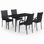 Sale 2026meuble dext�rieur - table et 4 chaises noir - ensemble � manger de jardin 5 pcs noir 37. 88 ...