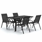 Sale 2026meuble dext�rieur - table et 4 chaises noir - ensemble � manger de jardin 5 pcs noir 40. 5 kg ...