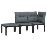 Sale 2026salon de jardin - pour salon balcon - lot de 3 - noir et gris - r�sine tress�e62x62x68cm 19. ...