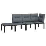 Sale 2026salon de jardin - pour salon balcon - 4 pcs noir et gris - r�sine tress�e62x62x68cm 26. 15 kg ...