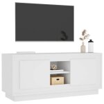 Sale janvier moderne cabinet tv - mgh - meuble tv / hifi - avec rangement - blanc 102x35x45 cm - bois ...