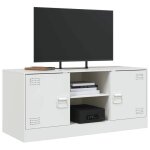 Sale janvier moderne cabinet tv - mgh - meuble tv / hifi - avec rangement - blanc 99x39x44 cm acier tt1467 ...