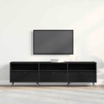 Sale janvier moderne cabinet tv - mgh - meuble tv / hifi - avec rangement - ch�ne noir 150x30x445 cm ...
