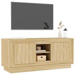 Sale janvier moderne cabinet tv - mgh - meuble tv / hifi - avec rangement - ch�ne sonoma 102x35x45 cm ...
