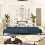 Sales seasoncanap� convertible 2 places - sheld - clic - clac / sofa - lit - bleu velours 200x845x69cm ...