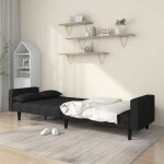 Sales seasoncanap� convertible 2 places - sheld - clic - clac / sofa - lit - avec deux oreillers noir ...