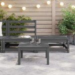 Sales seasonsalon de jardin 2 pcs - solomon - canap� - sofa - meuble de jardin - gris bois de pin massif ...