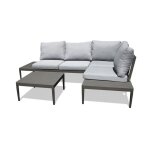 Salon dangle de jardin ankara 4 places en aluminium - noir