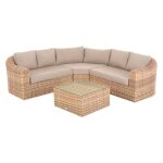 Salon dangle de jardin moora savana 5 places en aluminium trait poxy - hespride