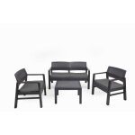 Salon bas de jardin - polypropylene - 4 personnes - gris - kilimanjaro