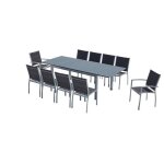 Arezzo 10 - salon de jardin extensible 10 places gris Arezzo 10 - salon de jardin extensible 10 places gris