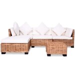 Salon de jardin 14 pcs rotin naturel - mee