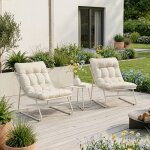Salon de jardin 3 pi�ces malm� acier beige