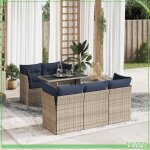 Salon de jardin - mod�le 3326102 - r�sine tress�e gris - 6 places modulable - rangement �tanche