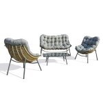 Salon de jardin 4 places en rsine tresse