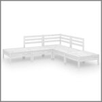 Salon de jardin 5 pcs bois de pin massif blanc - bk3082638 (pla)