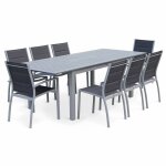 Table de jardin extensible aluminium + 8 assises - chicago gris - table en aluminium 175 / 245cm avec ...