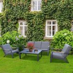 Salon de jardin en aluminium 5 places + table basse Salon de jardin en aluminium 5 places + table basse