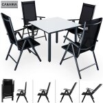 Salon de jardin aluminium bern 4 + 1 anthracite chaise pliante dossier haut 8 positions terrasse balcon ...