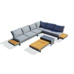 Salon de jardin dangle 6 places en bois dacacia et alu