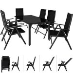 Salon de jardin bern 7 pièces anthracite noir ensemble table chaises en alu Salon de jardin bern 7 pièces anthracite noir ensemble table chaises en alu