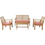 Salon de jardin en bois dacacia loma 4 places - terracotta - beau rivage