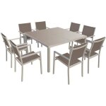 Salon de jardin cagliari en textilne taupe 8 places - aluminium taupe