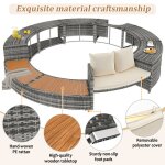 Salon de jardin avec canap� rond - cdisplay - meubles en rotin synth�tique pour jacuzzi et piscine