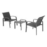 Salon de jardin duo elyn anthracite & graphite 2 places en aluminium - hespride