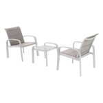 Salon de jardin duo elyn noisette & blanc 2 places en aluminium - hespride