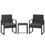 Salon de jardin ext�rieur - outsunny - 2 personnes - table de jardin et 2 chaises - plateau en verre ...