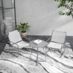 Salon de jardin exterieur de patio - cdisplay - gris - 1 table basse et 2 chaises