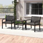 Salon de jardin ext�rieur en rotin - lifezeal - 3 pcs - 2 fauteuils et table dappoint - assise ergonomique ...