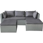 Salon de jardin bas en rsine tresse diya 3 places - gris