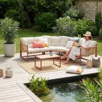 Salon de jardin karg rouge beige