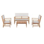 Salon de jardin luzia en bois d acacia 100% fsc - gris clair - 4 places