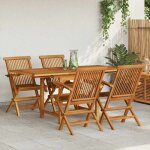 Salon de jardin - maison exclusive - bois de teck massif - table extensible 110 - 160 cm - 4 chaises ...