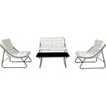 Salon de jardin en m�tal avec coussins aria - 4 places - beige
