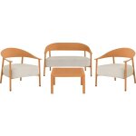 Salon de jardin en m�tal et plastique c�ora - 4 places - orange