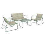 Salon de jardin en m�tal et textil�ne 4 places vert - silvi