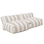 Salon de jardin modulable avec 2 chauffeuses ray�es sable mixi oviala