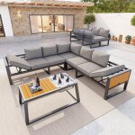 Salon de jardin modulable dossier r�glable sur 3 positions accoudoirs rabattables seau � glace int�gr� ...