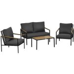 Outsunny - ensemble salon de jardin - acier - 116x71, 5x78cm - noir Outsunny - ensemble salon de jardin - acier - 116x71, 5x78cm - noir