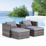 Moana salon jardin rsine gris 4 places