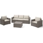 Salon de jardin rsine tresse imitation rotin allibert avec table basse - 5 personnes - california - ...