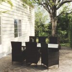 Salon de jardin r�sine tress�e - vidaxl - 7 pi�ces - noir - table 190x90x75 cm - chaise 61x60x88 cm