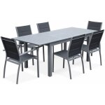 Table de jardin extensible aluminium + 6 assises - chicago 210 gris - table en aluminium 150 / 210cm ...