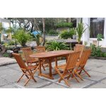 Lubok - salon de jardin extensible avec table ovale 6 places en teck huilé Lubok - salon de jardin extensible avec table ovale 6 places en teck huilé